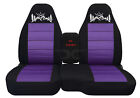 Fits Ford ranger /truck car seat covers 60-40 blk-purple w/mountain sunset (For: 1995 Ford Ranger)
