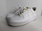 Nike Air Force 1 Triple White Low Top Leather Shoes, Women's Size 8