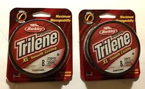 Trilene XL Smooth Casting Clear Fishing Line 8 lb. 330 Yards  Lot of (2) NEW