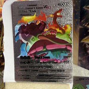 Pokemon Venusaur, Charizard  Blastoise VMAX Silver Foil Fan Art Card 143/203 NM