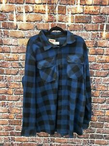 Wrangler Fleece/Sherpa Lined Men's Flannel Shirt/Jacket Size XL Color Blue
