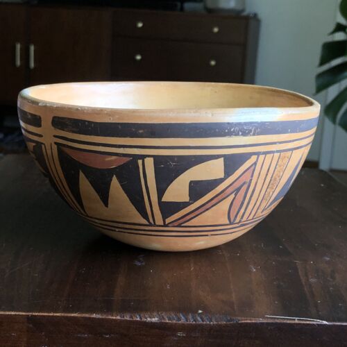 Old Hopi Pottery Bowl 6 in. x 3 in.  Polychrome Native American Pot
