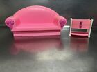 Vintage 1992 Mattel BARBIE Pink Magic Living Room Sofa and End Table - GUC