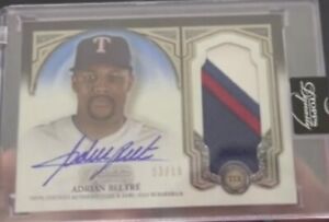 Adrian Beltre 2023 Topps Dynasty 3 color Jersey Patch Auto Texas Rangers 3/10