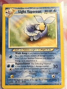 Pokemon Card - Light Vaporeon - Neo Destiny Unlimited 52/105 Uncommon - LP