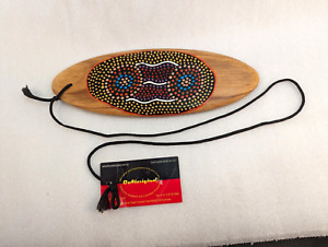 Australian Aboriginal Bullroarer Wood Hand Painted & Signed Bull Roarer Dot Art