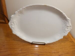 New ListingElegant Antique White Ironstone Scalloped Edge Platter 10