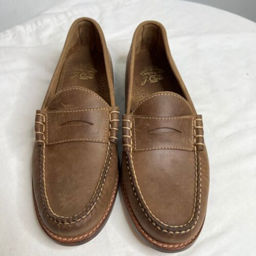 J.Crew Mens $248 Camden Loafers with Leather Sole Size 8.5 BJ009 Brown