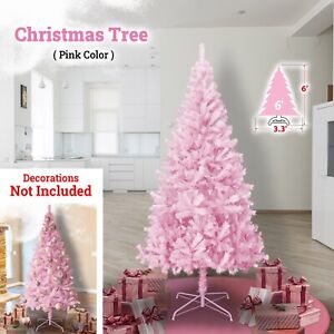 Pink Artificial Christmas Tree Halloween Tree with Stand New PVC Material Tips