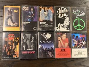 80s Metal Cassette Tape Lot Of 10, Rock, Glam (TKO, White Lion, UFO, London)