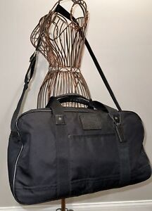 COACH Black Nylon DUFFLE Bag Small Weekender Overnight Luggage F70504