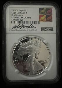 New Listing2021 S REVERSE PROOF SILVER EAGLE NGC PF70 GAUDIOSO SIGNED FROM DESIGN SET T2