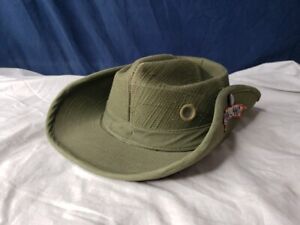 Green Vintage Vietnam War Brush Hat With Insignia Thailand Utapao