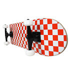 PRO Skateboard Complete Pre-Built CHECKER PATTERN White/Red 7.75