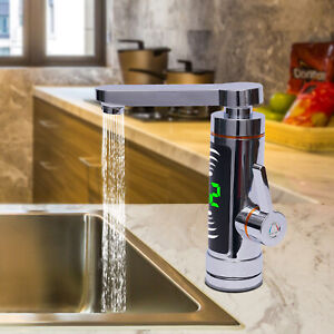 110V Electric Instant Hot Water Heater Shower Kitchen Tap Faucet Digital Display
