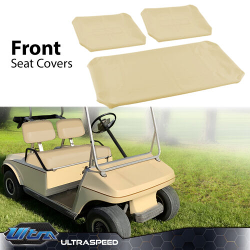 3Pcs Club Car Front Seat Covers PU Leather Fit For PRE-2000 DS Golf Cart 82-2000