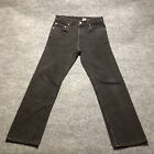 Vintage Levis 505 Straight Jeans Mens 34x32 Black Denim Red Tab Made In USA 90s