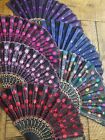 Fabric Embroidered Folding Handheld Fan Sequins Party Bridals Wedding USA Seller