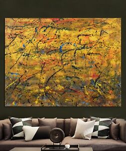 New ListingPollock/Richter style￼ Professional Painting 81” X 62”(6ft 9in)Abstract Modern