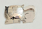 Sterling Silver Charming Cat Brooch