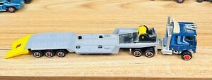 1980s Vintage Cabover Super Movers Majorette Semi Truck Tractor Trailer Low Boy