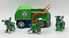 Spin Master Paw Patrol Racers Rocky Recycle Garbage Truck with 3 Figures Lot