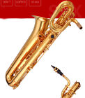 Professional TaiShan Gold Lacquered Baritone Saxophone TSBS-680 SAX Leather Case