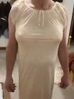 Vintage XL Soft Nylon Nightgown Light Beige With Pink Floral Pattern 066