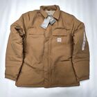 NEW Carhartt Flame Resistant FR Traditional Quilt Lined Coat Jacket Tan L TALL