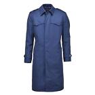Original Dutch Military issue Men's raincoat quilted liner trenchcoat solid blue