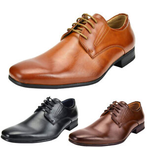 Men's Dress Shoes Square Toe Lace up Oxford Shoes Casual Shoes