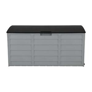 Garden Storage Box 75 gal Black Outdoor Tool Case Cushion Organizer (Open Box)