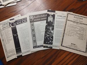 Set Of Five Antique Vintage Sheet Music Choir Piano Organ Chimes Octavo Sheet