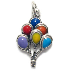 925 Sterling Silver Enamel Color Balloons Charm