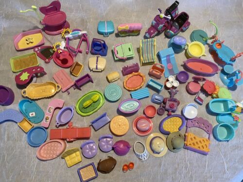 Littlest Pet Shop Accessory Lot Motorcycle Scooter Hats Purses Beds And More!