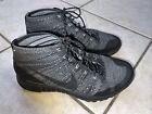 2014 Mens Nike Flyknit Chukka FSB Black/Dark Grey/Sail Running Shoes Size 9.5