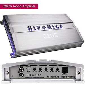 Hifonics Zeus ZG-3200.1D 3200W Mono Subwoofer Class D Car Audio Amplifier Amp