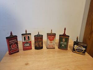 Lot of 6 Household Oil Cans~Flying Quality~Singer~Dumore~Marvel~3 in One +