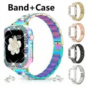 Bling iWatch Band Strap+Case Cover For Apple Watch Series 6 SE 5 4 3 2 1 38-44mm