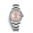 Rolex Datejust 178274 S/S 31mm Rose Roman Dial 18K Fluted Bezel Box And Papers