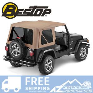 Bestop Replace A Top Tinted Windows Dark Tan For 97-02 Jeep Wrangler TJ (For: Jeep Wrangler)
