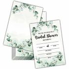 Wedding Reception Invitation Greenery Bridal Shower Fill-in Invites Cards Bea...