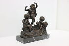 New ListingPutti Playing Music Antique Bronze Sculpture, Marble, Moreau #48500