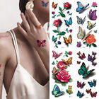3D Temporary Tattoos for Women Body Art Tattoo Stickers Butterfly Flower Tatoo