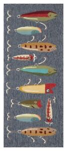 GREAT LAKES FISHING LURES INDOOR OUTDOOR AREA RUG - 24