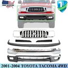 New Front Chrome Bumper Kit + Grille Assembly For 2001-2004 Toyota Tacoma 4WD (For: 2003 Toyota Tacoma)
