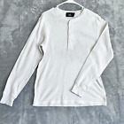 Ralph Lauren Double RRL Thermal Shirt Size L Men Long Sleeve Henley Ivory Cotton