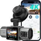 4K Dual Dash Cam Built-in GPS WiFi Dash Cam Front and Inside Car Dash Camera
