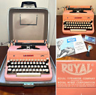 RARE Vintage 1956 ROYAL Quiet De Luxe PINK Typewriter w/Case Working Condition