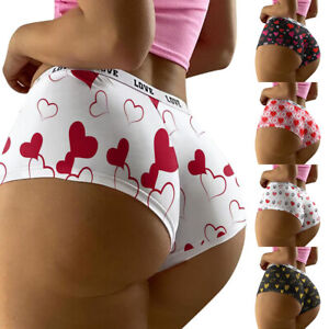Womens Hot Pants Low Waist Christmas Print Shorts Boxer Brief Boyshort Underwear